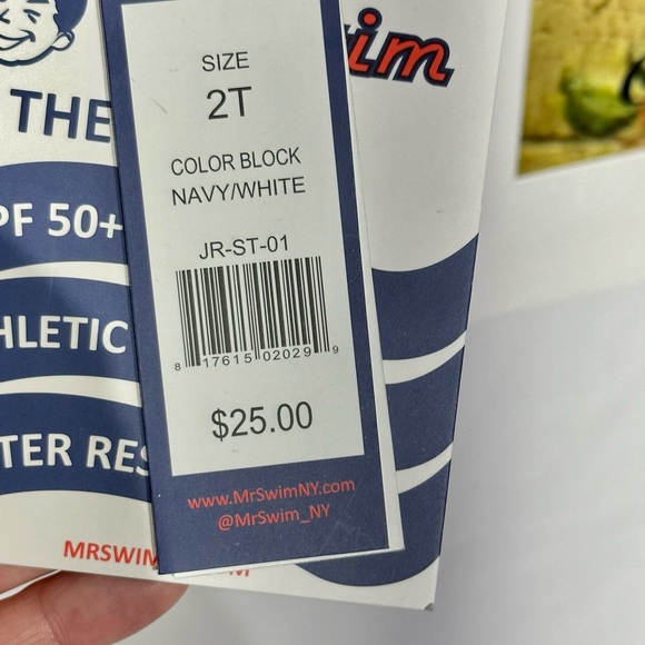 Jr. Swim NWT Color Block Swim Tee Navy/White UPF 50+ Quick Dry 2T - Picture 4 of 10